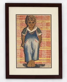 LEO RACKOW (1901-1988) WATERCOLOR PORTRAIT
