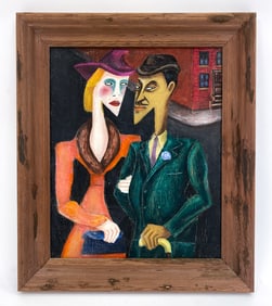 20TH CENTURY ABSTRACT PORTRAIT O/C