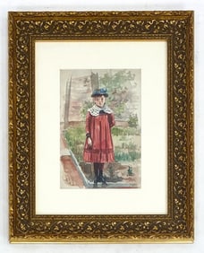 19TH C. LOUIS RAHMER WATERCOLOR PORTRAIT