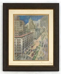 ADOLPH MERTIN (NYC 20TH C) ARCHITECTURAL RENDERING