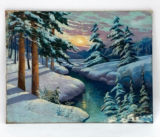 A. KAZANJIAN IMPRESSIONIST LANDSCAPE O/C