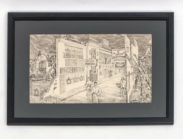 RUSSIAN OUTSIDER ART PENCIL DRAWING