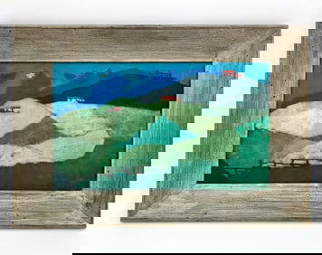 20TH C. POST IMPRESSIONIST ABSTRACT LANDSCAPE O/B