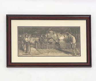 WALDO BOWSER (1872-1965) CHARCOAL DRAWING