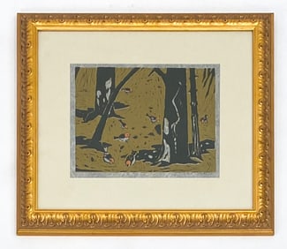 JAMES CARLIN (1906-2005) WOODBLOCK PRINT