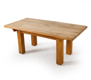 DANISH BRUTALIST OAK COFFEE TABLE C. 1970S