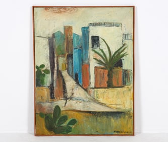 MID-CENTURY DANISH ABSTRACT STILL LIFE O/C