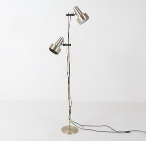 MID-CENTURY DANISH TWO LIGHT FLOOR LAMP