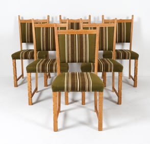 6 HENNING KJAERNULF STYLE DANISH OAK DINING CHAIRS