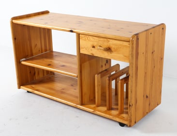 SCANDINAVIAN PINE MEDIA SHELF C. 1970S
