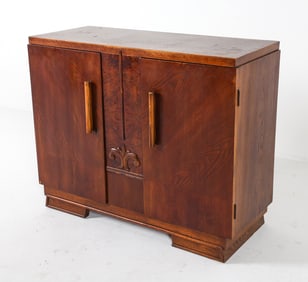 ART DECO SCANDINAVIAN OAK CABINET C. 1940S