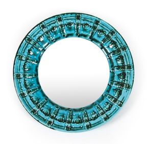 SCANDINAVIAN CERAMIC FRAMED WALL MIRROR C. 1970S