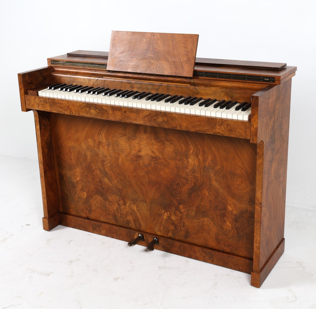 ANDREAS CHRISTENSEN WALNUT BURL SPINET PIANO (1 of 20)
