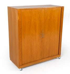 DANISH TEAK TAMBOUR FILE CABINET C. 1960S