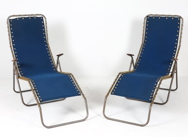 PAIR OF DANISH RECLINING PATIO CHAIRS C. 1960S