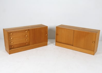 DOMINO DANISH OAK CABINETS. 1970S