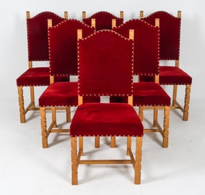 (6) DANISH OAK DINING CHAIRS C. 1970S