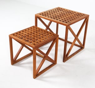 DANISH TEAK NESTING TABLES C. 1970S