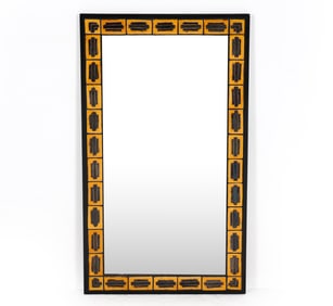 DANISH CERAMIC TILE FRAME MIRROR C. 1960S