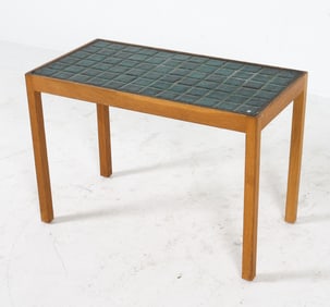 DANISH OAK & TILE COFFEE OR SIDE TABLE C. 1960S