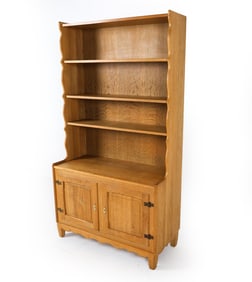 DANISH OAK BOOKCASE CABINET C. 1970S