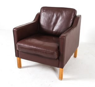 ATTR. BORGE MOGENSEN LEATHER LOUNGE CHAIR