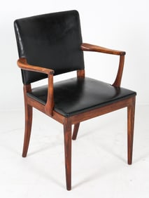 DANISH ROSEWOOD & LEATHER ARMCHAIR C. 1960S