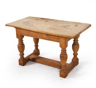 DANISH BRUTALIST OAK SIDE TABLE