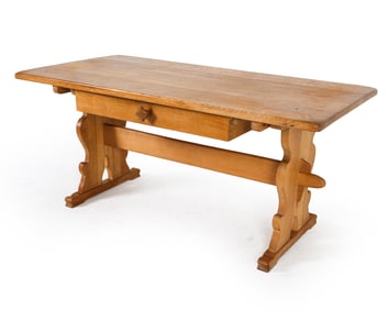 HENNING KJAERNULF STYLE DANISH OAK TABLE C. 1970S