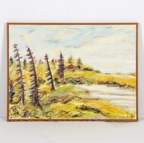 VINTAGE SCANDINAVIAN IMPRESSIONIST LANDSCAPE O/C