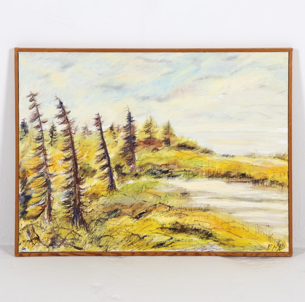 VINTAGE SCANDINAVIAN IMPRESSIONIST LANDSCAPE O/C (1 of 10)