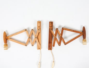 (2) DANISH SCISSOR LAMP SCONCES C. 1970S