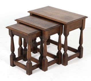 DANISH OAK NESTING TABLES C. 1960S