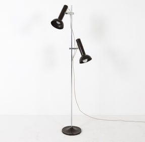 DANISH DOUBLE LIGHT FLOOR LAMP C. 1970S