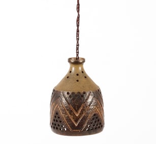 DANISH STUDIO CERAMIC PENDANT LIGHT C. 1970S