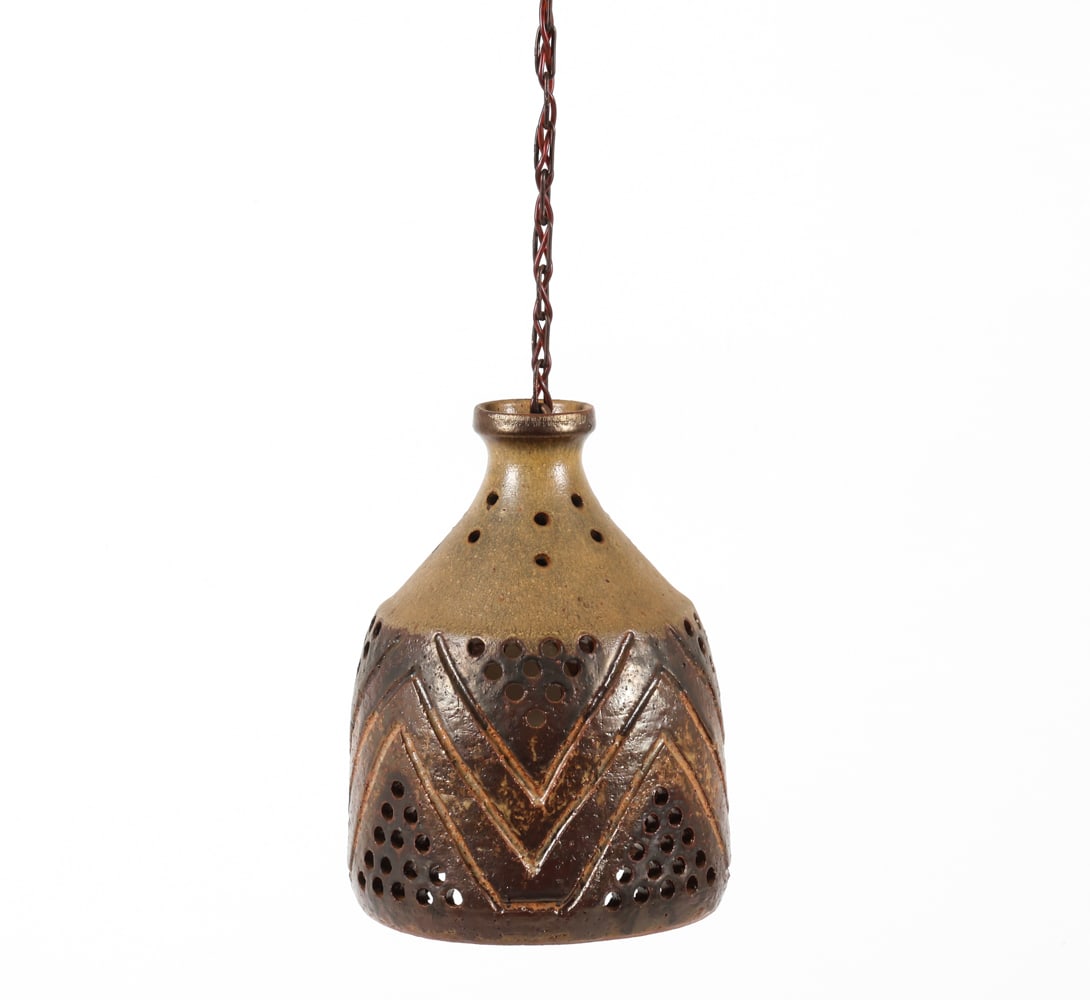 DANISH STUDIO CERAMIC PENDANT LIGHT C. 1970S (1 of 14)