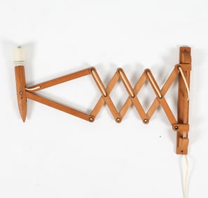 DANISH TEAK SCISSOR LAMP C. 1970S