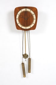 GERMAN ROSEWOOD WALL CLOCK C. 1960S