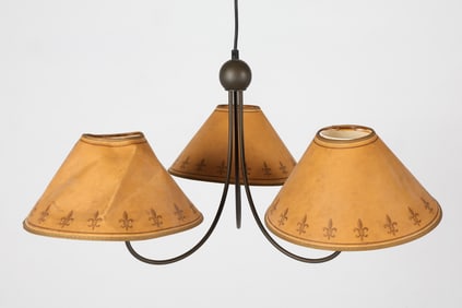 MID-CENTURY SCANDINAVIAN BRASS CHANDELIER