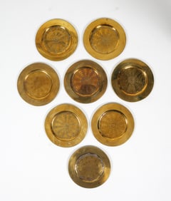 GROUPING OF VINTAGE BRASS CHARGER PLATES