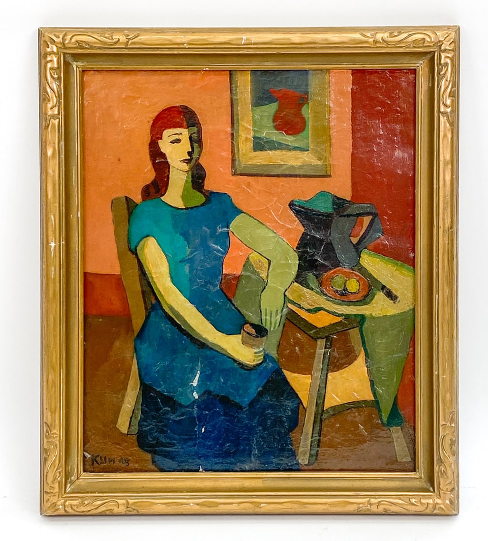 HOWARD KUH (B. 1920) MODERNIST O/C 1948 (1 of 5)