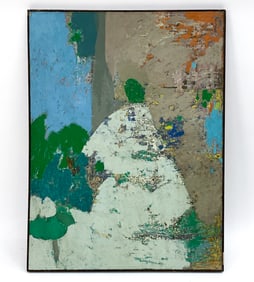 LEON GOLDIN (AMERICAN, 1923-2009) ABSTRACT O/C