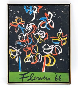 ABSTRACT IMPRESSIONIST FLOWERS 1966 O/C