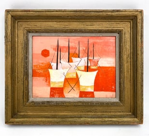BRIGGS 20TH C. ABSTRACT BOATS O/B