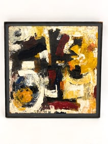 MID-CENTURY ABSTRACT OIL ON BOARD
