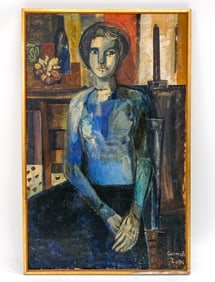CARMELO POST-IMPRESSIONIST PORTRAIT O/C 1955