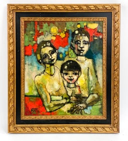 MID-CENTURY ABSTRACT PORTRAIT O/C