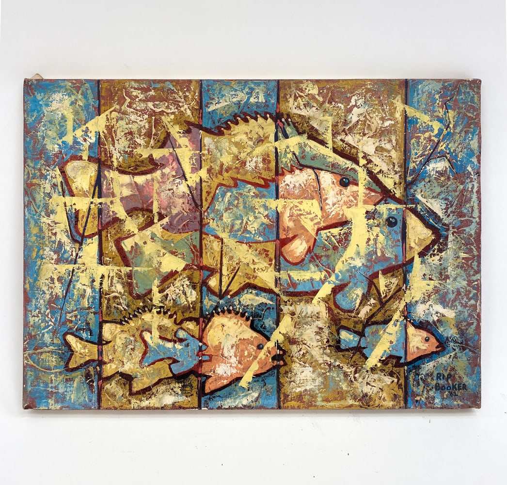 RIP BOOKER MID-CENTURY ABSTRACT O/C (1 of 6)