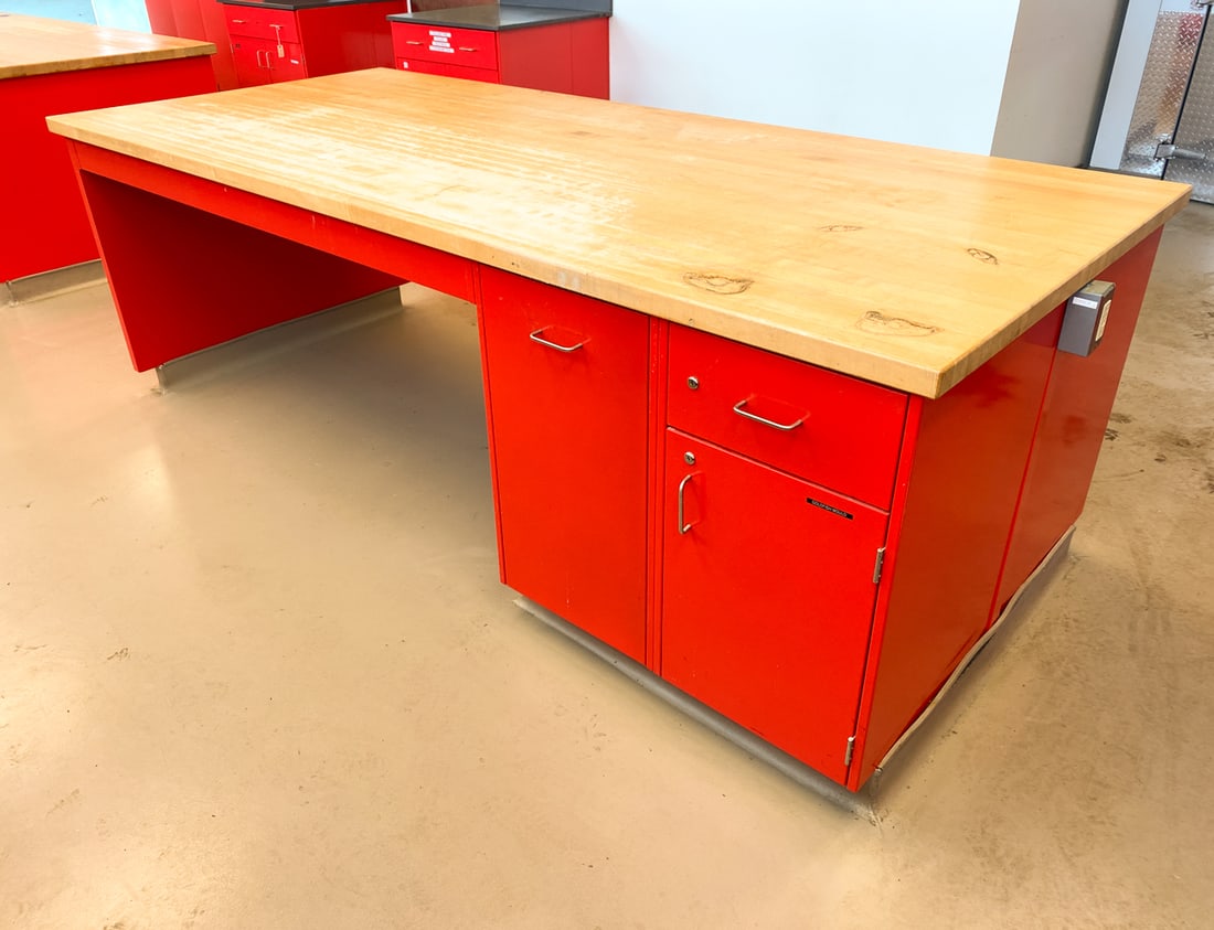 BUTCHER BLOCK TOP LABORATORY WORKBENCH (1 of 12)