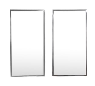 PAIR OF REFLECTIVE STAINLESS STEEL SURFACE MIRRORS